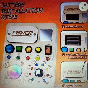 NEW-Unopened-Busy Board Montessori Toy , Wooden Sensory Activity Board with LED